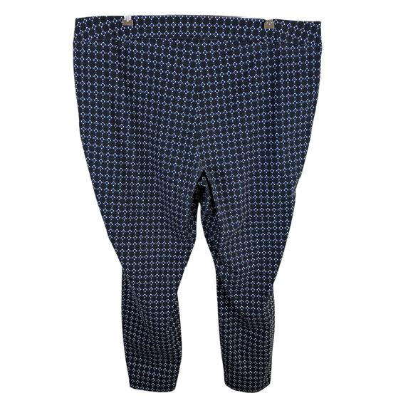 The Limited Exact Stretch Blue Black White Patterned Dress Pants Trousers Sz 22W - Picture 2 of 6